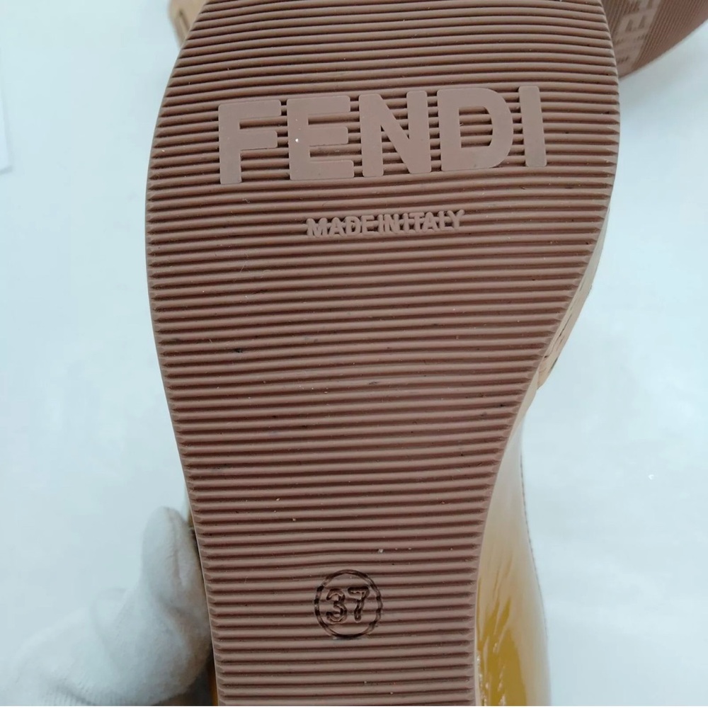Fendi Tan and Black Wedge Shoes with Slingback Design - Picture 7 of 7